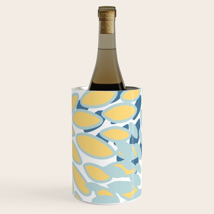 Flowers Art - Teal and Yellow - Modern Floral Prints Wine Chiller Gallery Image 1