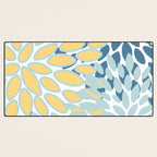 Flowers Art - Teal and Yellow - Modern Floral Prints Desk Mat Gallery Image 3