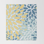 Flowers Art - Teal and Yellow - Modern Floral Prints Throw Blanket Gallery Image 2