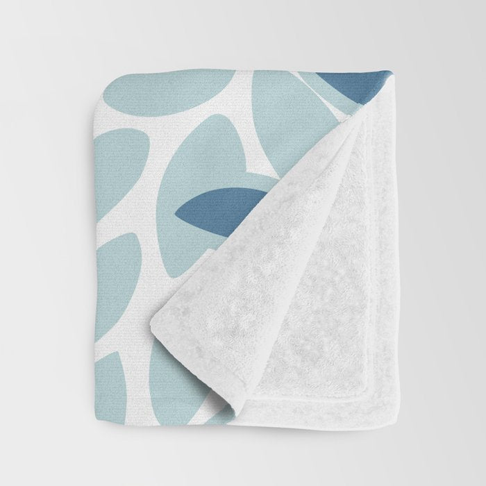Flowers Art - Teal and Yellow - Modern Floral Prints Throw Blanket Gallery Image 3