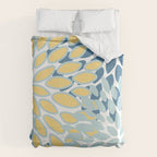 Flowers Art - Teal and Yellow - Modern Floral Prints Duvet Cover Gallery Image 6