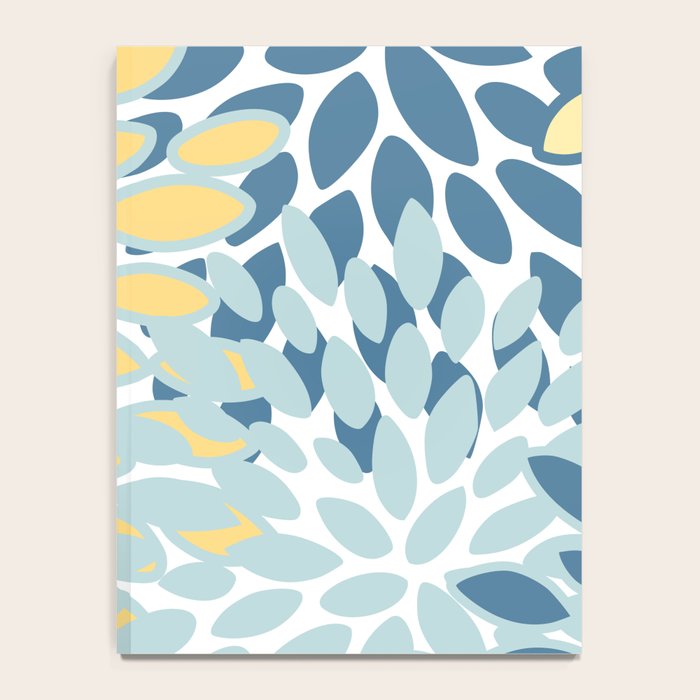 Flowers Art - Teal and Yellow - Modern Floral Prints Notebook Gallery Image 4
