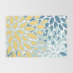 Flowers Art - Teal and Yellow - Modern Floral Prints Rug Gallery Image 2