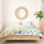 Flowers Art - Teal and Yellow - Modern Floral Prints Duvet Cover Gallery Image 3