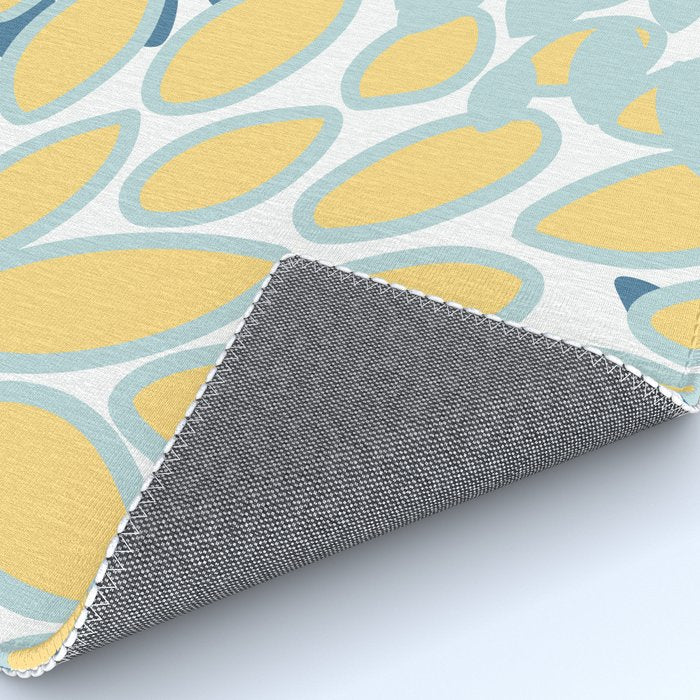Flowers Art - Teal and Yellow - Modern Floral Prints Rug Gallery Image 4
