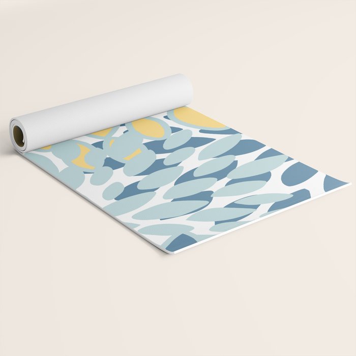 Flowers Art - Teal and Yellow - Modern Floral Prints Yoga Mat Gallery Image 2