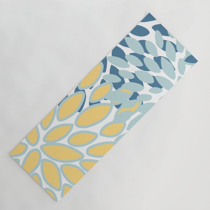 Flowers Art - Teal and Yellow - Modern Floral Prints Yoga Mat Gallery Image 1