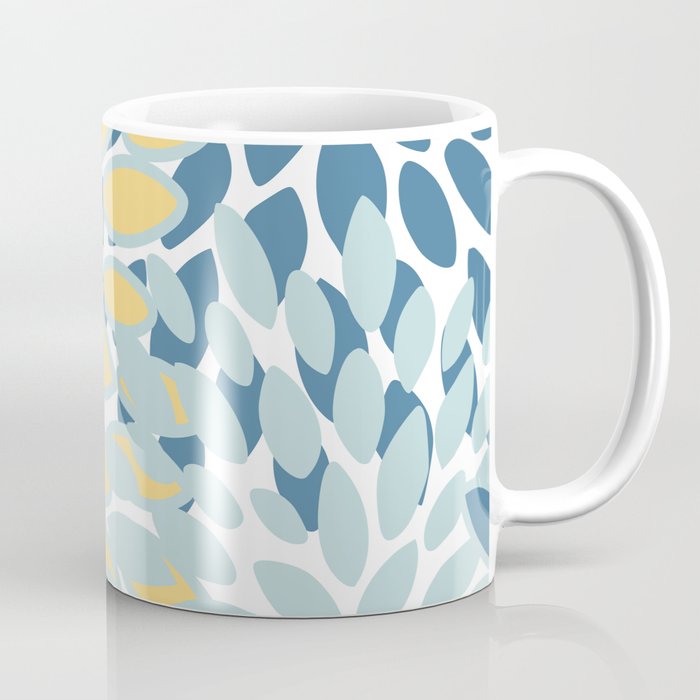 Flowers Art - Teal and Yellow - Modern Floral Prints Coffee Mug Gallery Image 1