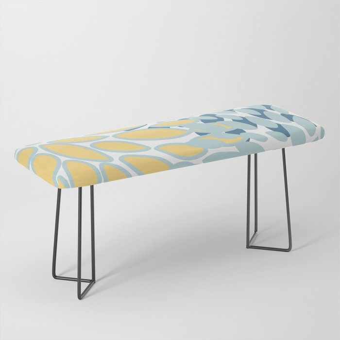 Flowers Art - Teal and Yellow - Modern Floral Prints Bench Gallery Image 1