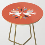 Festive doves - folk illustration Side Table Gallery Image 2