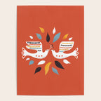 Festive doves - folk illustration Poster Gallery Image 4