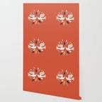 Festive doves - folk illustration Wallpaper Gallery Image 2