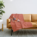Festive doves - folk illustration Throw Blanket Gallery Image 1