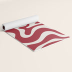 Retro Liquid Swirl Abstract Pattern Red Maroon Yoga Mat Gallery Image 2