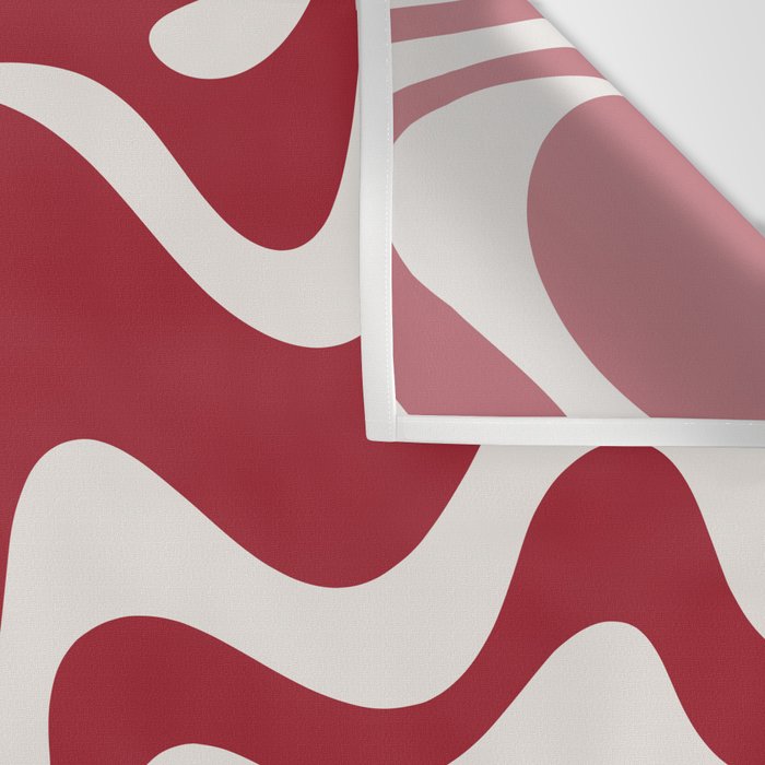 Retro Liquid Swirl Abstract Pattern Red Maroon Wall Tapestry Gallery Image 3