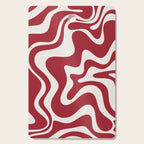 Retro Liquid Swirl Abstract Pattern Red Maroon Cutting Board Gallery Image 1