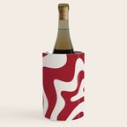 Retro Liquid Swirl Abstract Pattern Red Maroon Wine Chiller Gallery Image 1