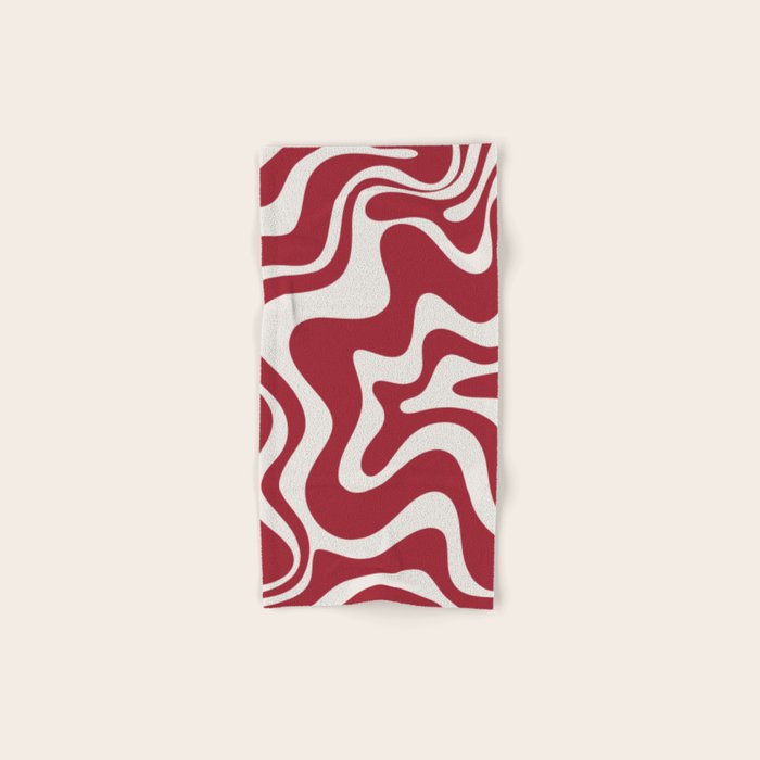 Retro Liquid Swirl Abstract Pattern Red Maroon Towels Gallery Image 1