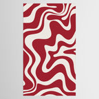 Retro Liquid Swirl Abstract Pattern Red Maroon Tablecloth Gallery Image 2