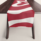 Retro Liquid Swirl Abstract Pattern Red Maroon Table Runner Gallery Image 1