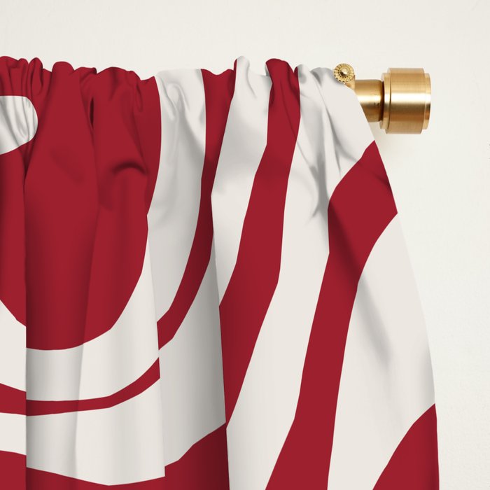 Retro Liquid Swirl Abstract Pattern Red Maroon Window Curtain Gallery Image 2