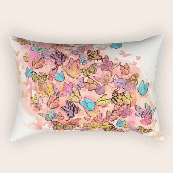catching butterflies Rectangular Pillow Gallery Image 1