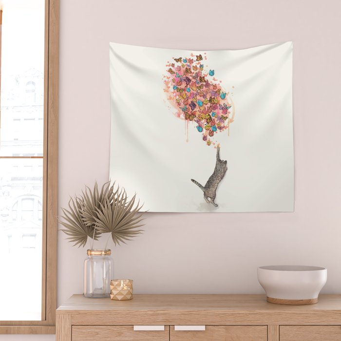 catching butterflies Wall Tapestry Gallery Image 2