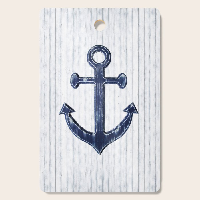 Rustic Anchor in navy blue Cutting Board Gallery Image 1