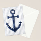 Rustic Anchor in navy blue Stationery Card Gallery Image 2