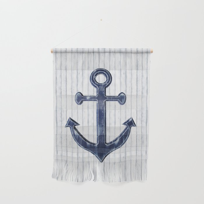 Rustic Anchor in navy blue Wall Hanging Gallery Image 1