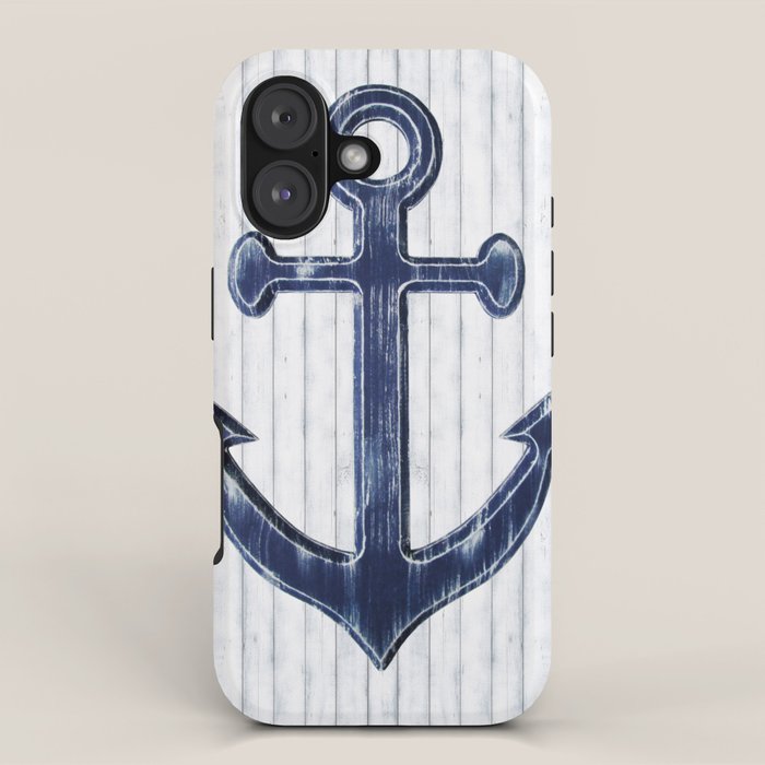 Rustic Anchor in navy blue iPhone Case Gallery Image 1