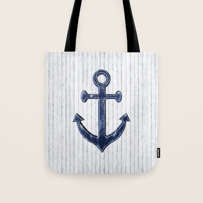 Rustic Anchor in navy blue Tote Bag Gallery Image 1