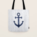 Rustic Anchor in navy blue Tote Bag Gallery Image 1