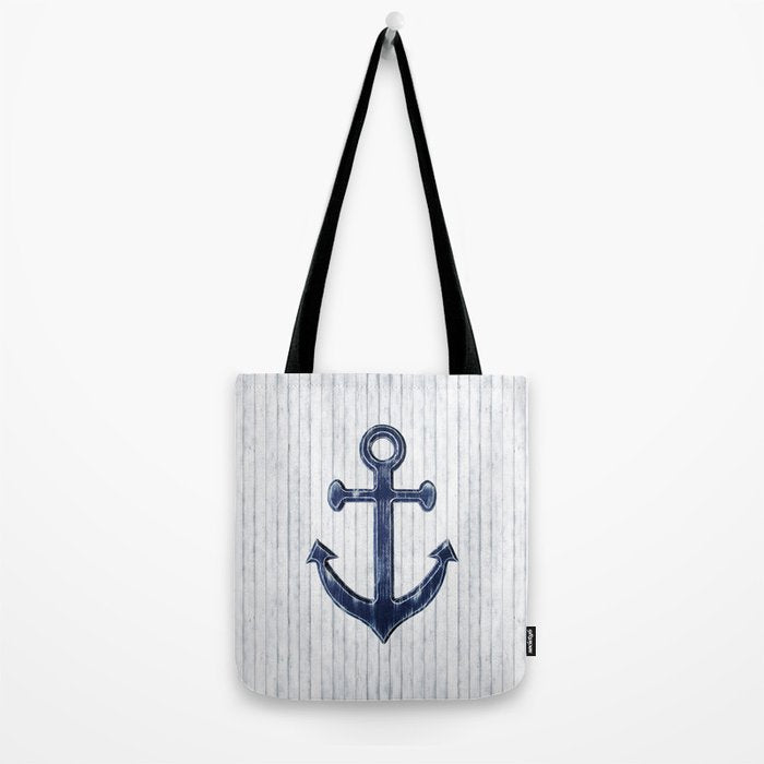 Rustic Anchor in navy blue Tote Bag Gallery Image 2