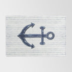 Rustic Anchor in navy blue Rug Gallery Image 2