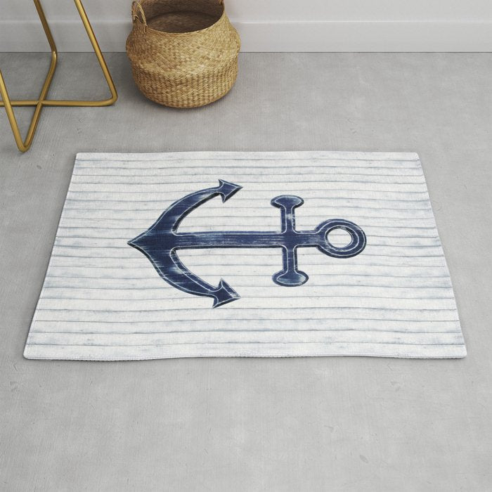 Rustic Anchor in navy blue Rug Gallery Image 1