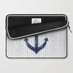 Rustic Anchor in navy blue Laptop Sleeve Gallery Image 2