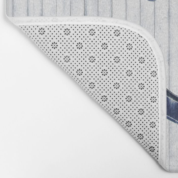 Rustic Anchor in navy blue Bath Mat Gallery Image 2