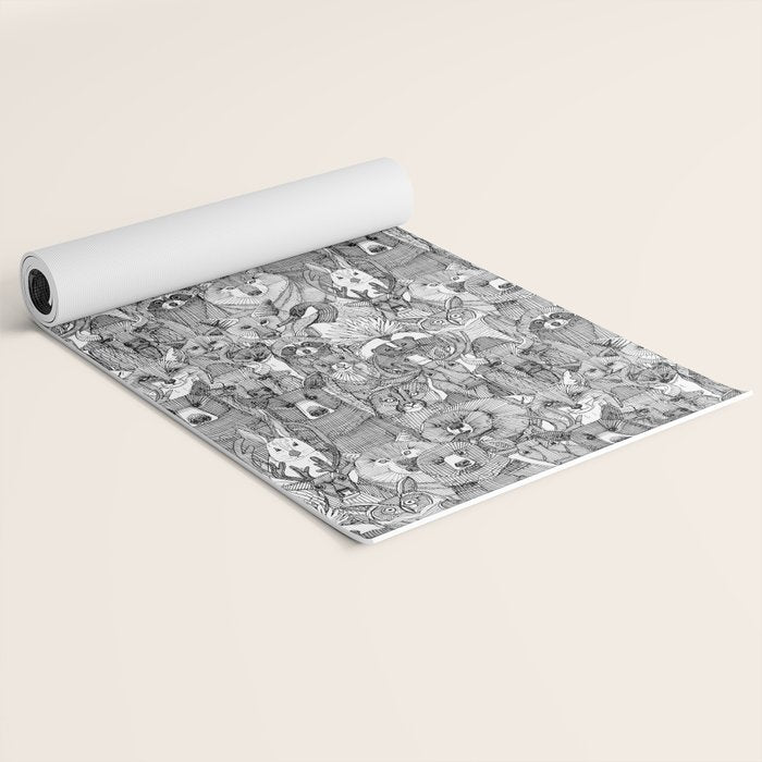 canadian animals black white Yoga Mat Gallery Image 2