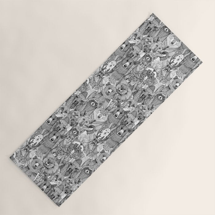 canadian animals black white Yoga Mat Gallery Image 1