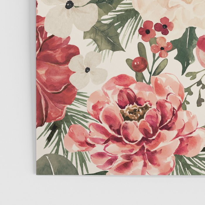 Vintage Christmas Floral Poster Gallery Image 3