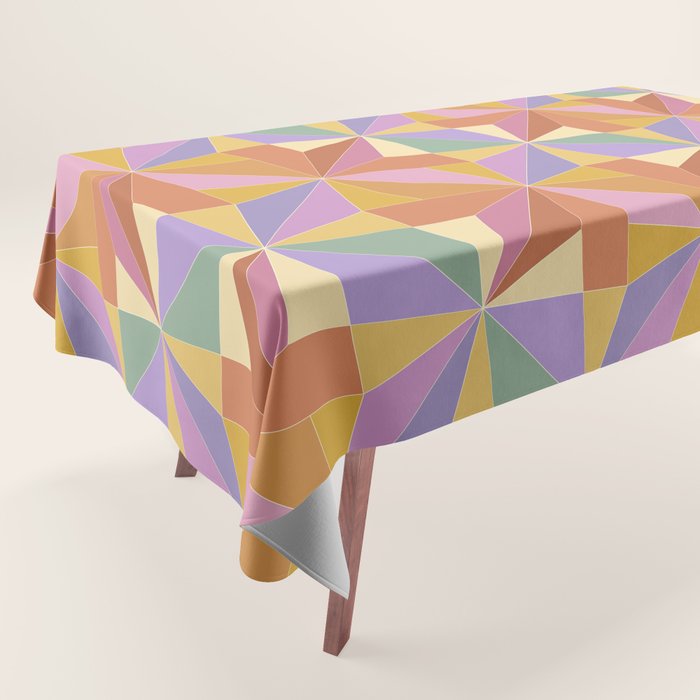 Kaleidoscope Tile Pattern VI Colorful Summer Tablecloth Gallery Image 1