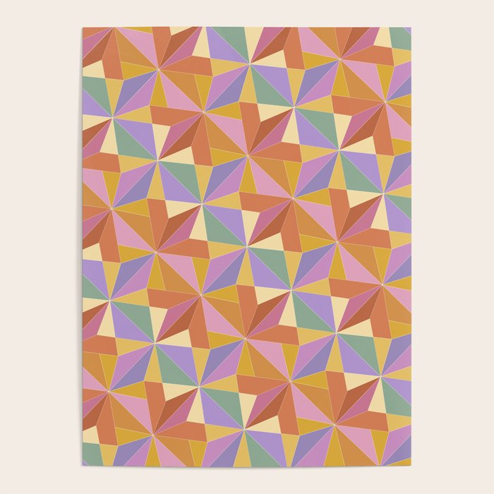 Kaleidoscope Tile Pattern VI Colorful Summer Poster Gallery Image 4