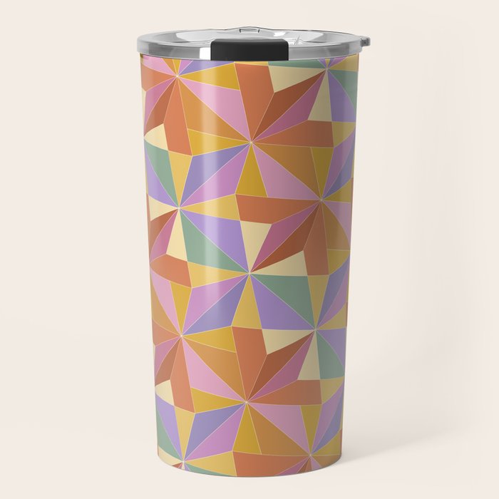 Kaleidoscope Tile Pattern VI Colorful Summer Travel Mug Gallery Image 1