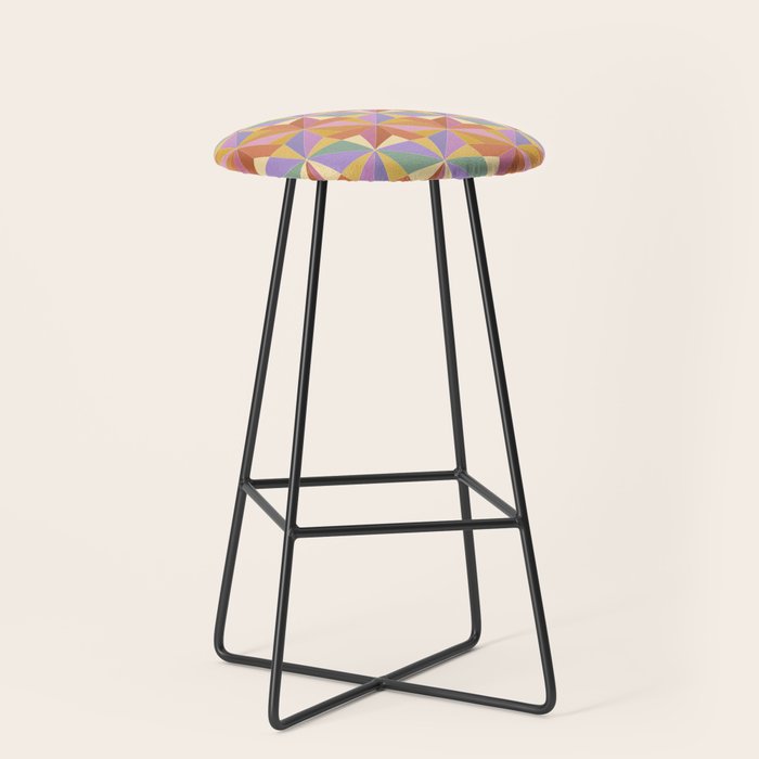 Kaleidoscope Tile Pattern VI Colorful Summer Stool Gallery Image 1