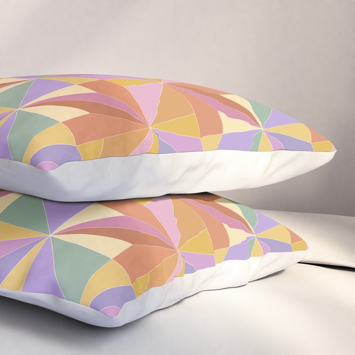 Kaleidoscope Tile Pattern VI Colorful Summer Pillow Sham Gallery Image 3
