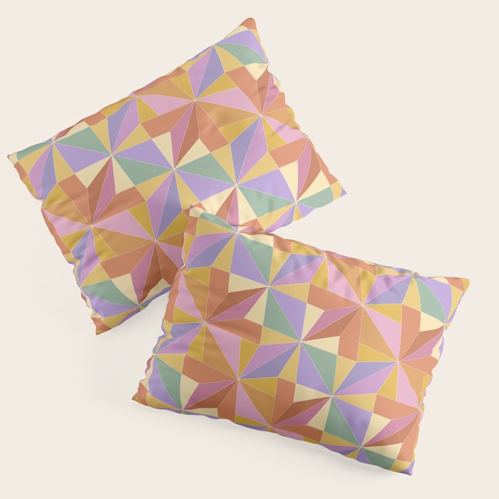 Kaleidoscope Tile Pattern VI Colorful Summer Pillow Sham Gallery Image 1