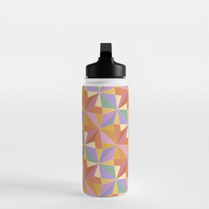 Kaleidoscope Tile Pattern VI Colorful Summer Water Bottle Gallery Image 3