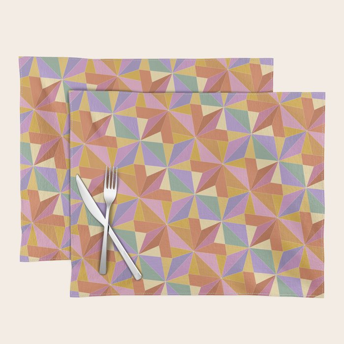 Kaleidoscope Tile Pattern VI Colorful Summer Placemat Gallery Image 1