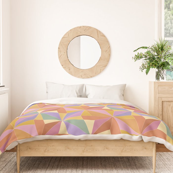 Kaleidoscope Tile Pattern VI Colorful Summer Duvet Cover Gallery Image 3